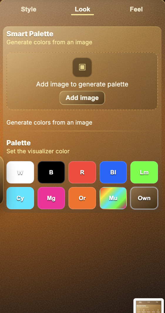 Varya Look tab showing Smart Palette and color choices